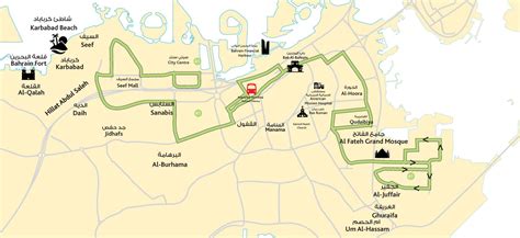 City center Bahrain map - Map of city center Bahrain (Western Asia - Asia)