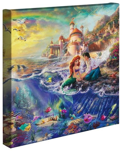 Little Mermaid, The – 14″ x 14″ Gallery Wrapped Canvas | Thomas Kinkade ...