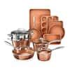 Gotham Steel Hammered Copper 15-Piece Aluminum Non-Stick Cookware Set and Bakeware Set 2984 ...