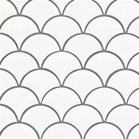 White Glossy Fish Scale Pattern Mosaic - MSI Backsplash Tile