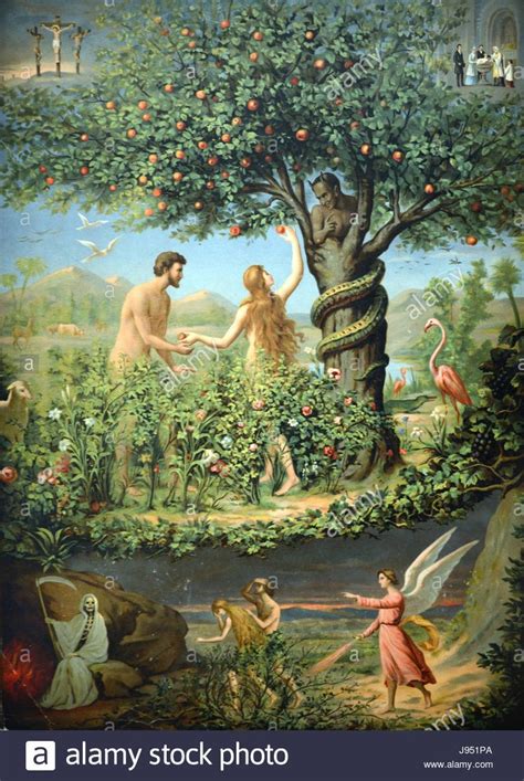 Download this stock image: Original Sin, Adam and Eve in the Garden of ...