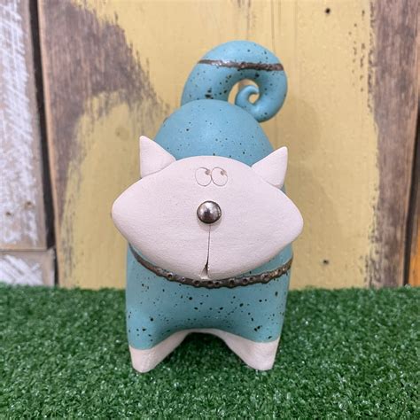 Ceramic Blue Cat – The Nook Tenby