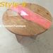 Blue Round Epoxy Table , Live Edge Wooden Table, Epoxy Ocean River , Walnut Table ,dining Table ...
