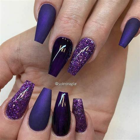 Coffin Midnight Purple Acrylic Nails - Mariiana-blog