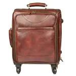 Buy Fernweh Leather Messenger Box Trolley Bag 16 inch Laptop Compartment 4 Weel Online at Best ...