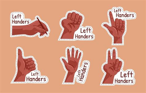 Left Handers Day Sticker Set 3103173 Vector Art at Vecteezy