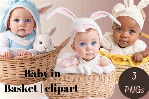 Cute Baby in Basket | Clipart Graphic by Kiwi and Poppy · Creative Fabrica