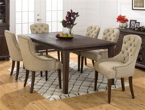 Geneva Hills Rectangular Dining Set w/ Tufted Chairs by Jofran Furniture | FurniturePick