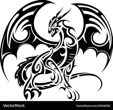 Dragon tattoo design Royalty Free Vector Image