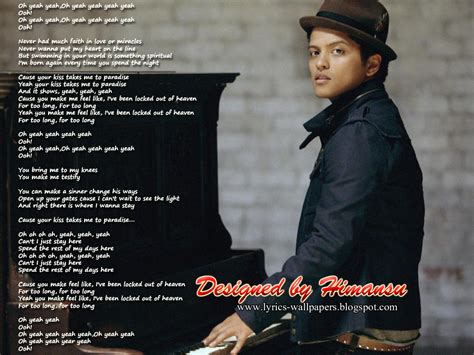 Lyrics Wallpapers: Bruno Mars - Locked Out Of Heaven