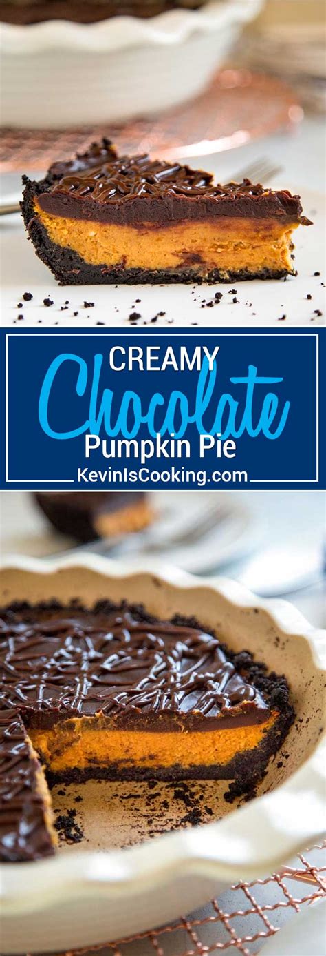 Creamy Chocolate Pumpkin Pie - Kevin Is Cooking