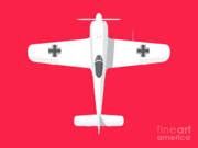 Fw-190 German WWII Fighter Aircraft - Crimson Landscape Digital Art by Organic Synthesis - Fine ...