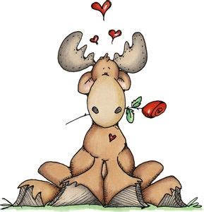 Moose in Love - Woodland - Animals - Rubber Stamps - Shop | Clip art ...