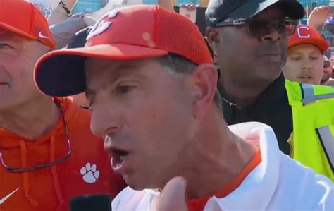 Fired Up Dabo Swinney Nearly Pops A Vein In His Neck During Postgame ...