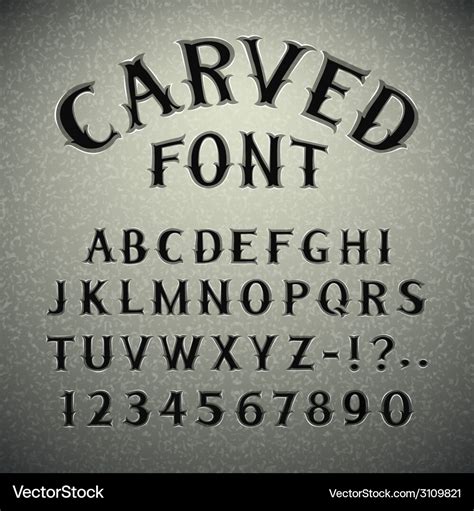 Font carved in stone Royalty Free Vector Image