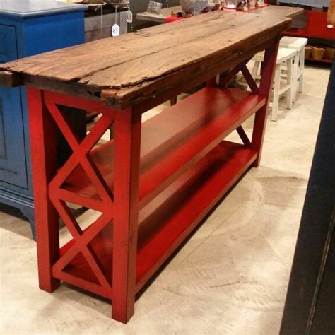 Antique door converted into a unique console from Barrio Antiguo *** *** **** | Red painted ...