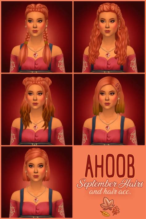 ♥ AHOOB September Hairs + Accessories recolor in Sorbets Remix ♥ ...