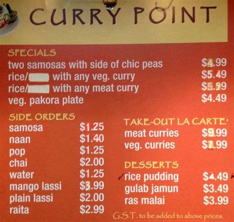 Curry Point Menu, Menu for Curry Point, Fairview, Vancouver ...