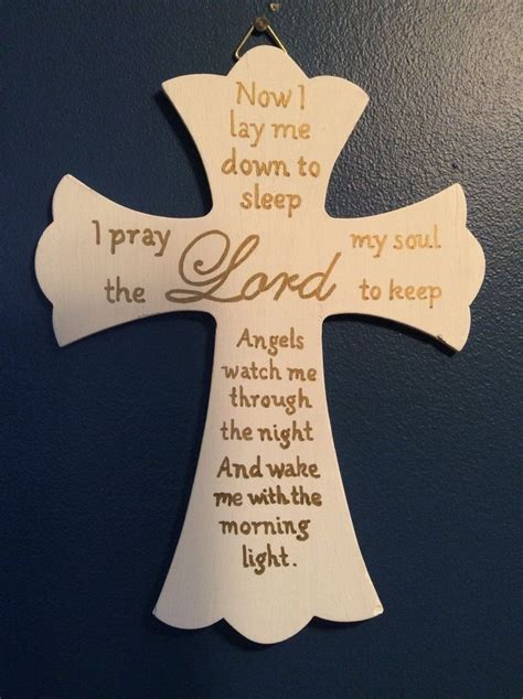 NOW I LAY ME DOWN TO SLEEP WOOD CROSS - CHILDS PRAYER - NURSERY - BAPTISM - | eBay | Lay me down ...