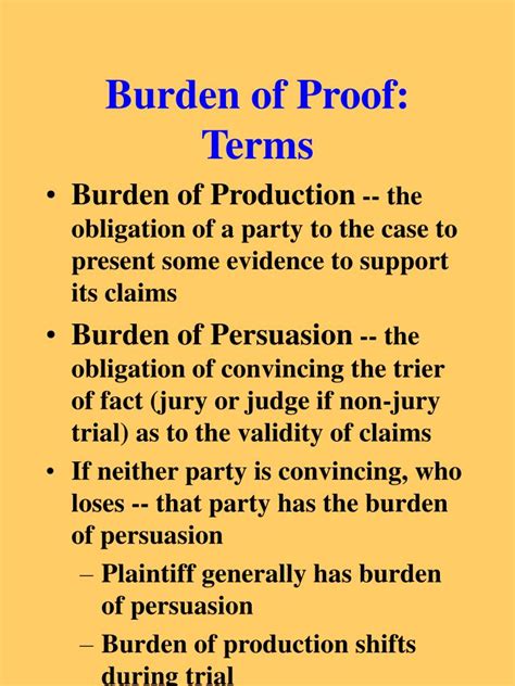 PPT - Burden of Proof: Terms PowerPoint Presentation, free download - ID:448872