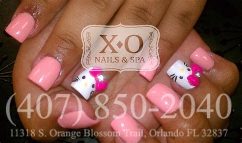 Hello Kitty Nail Design with 3D Bows HAND PAINTED/DRAWN NAIL ART. NOT STICKERS. https://www ...