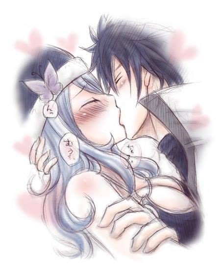 juvia and gray kiss | Fairy tail anime, Fairy tail gray, Fairytail