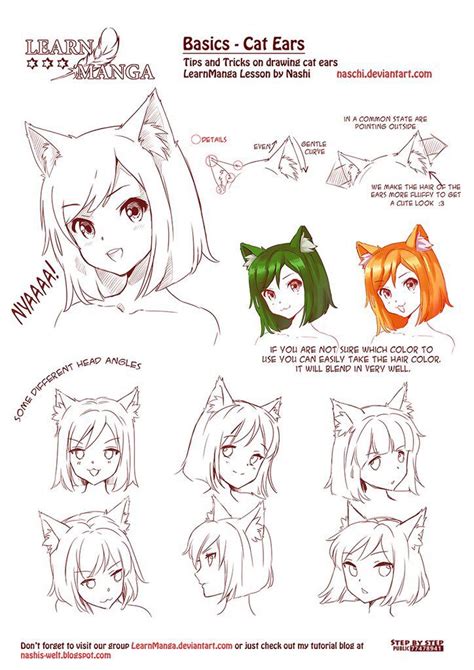 Cat ears | Anime cat ears, Manga drawing tutorials, Cat ears drawing