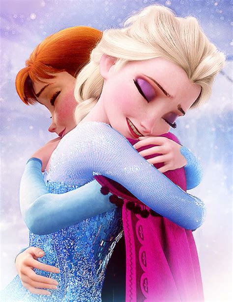 Download Two Frozen Princesses Hugging Each Other | Wallpapers.com