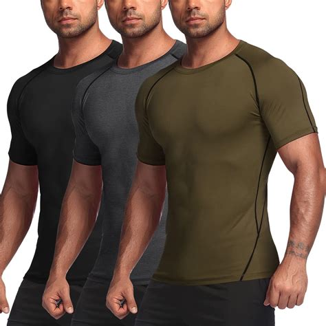 Amazon.com: COOFANDY Men's Dry Fit Athletic Shirt 3 Pack Gym Workout Shirts Short Sleeve ...