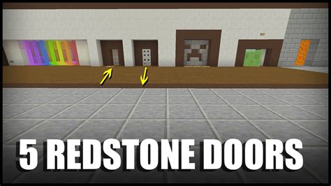 5 Redstone Doors to Build in Minecraft! - YouTube