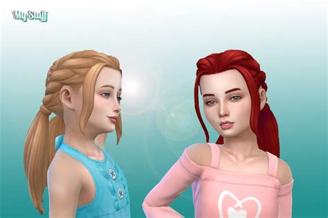EP09 Twisted Ponytails for Girls – My Stuff The Sims, Sims 4 Mm ...