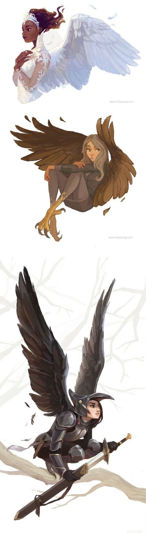 Human With Owl Wings Drawing - Gwerh