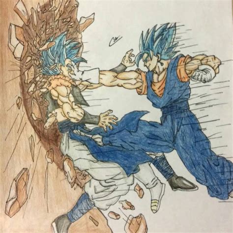 vegito vs gogeta fight scene colored by Kluethegoat on DeviantArt