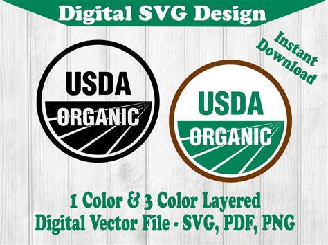 USDA Organic Symbol Sticker SVG File Instant Download Vector | Etsy