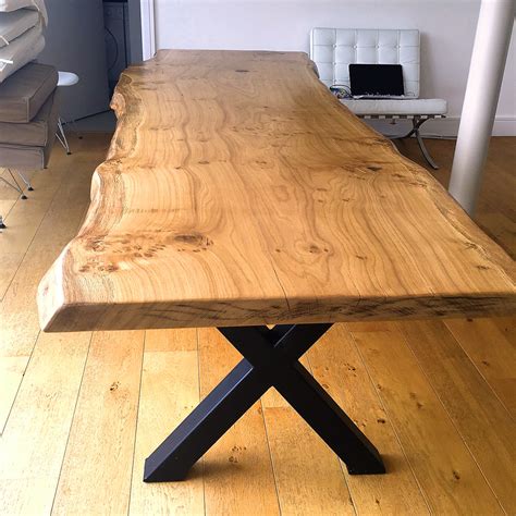 Handmade Live Edge Oak Slab Dining Table With Metal Legs Quercus | Hot Sex Picture