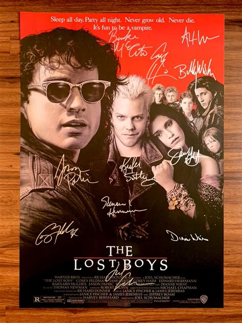 signed THE LOST BOYS Movie Poster by 11 members of the Cast