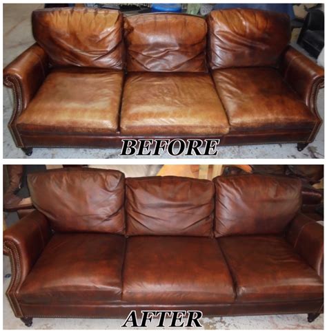 Check out this before and after photo of a recent leather sofa ...