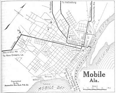 Rosales' Mobile, Alabama History: Map of Mobile, Alabama, Approx. 1910-1920.