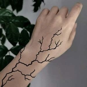 Temporary Tattoos LIGHTNING Bolt Hand Tattoos Neck Tattoos - Etsy