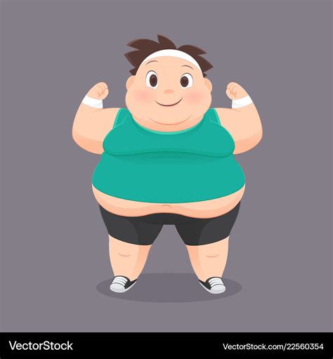 Cartoon fat man in a sports uniform Royalty Free Vector