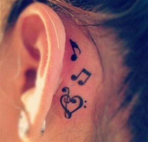 Music Notes Tattoos Behind The Ear