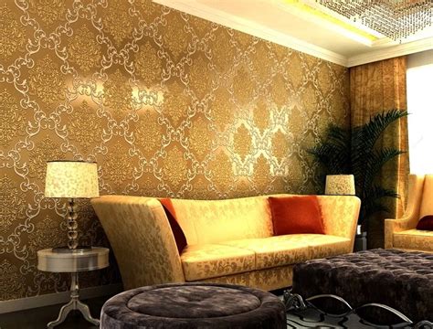 11.45US $ 9% OFF|Top Quality Luxury Gold Color Wallpaper For Living Room Bedroom Dama ...
