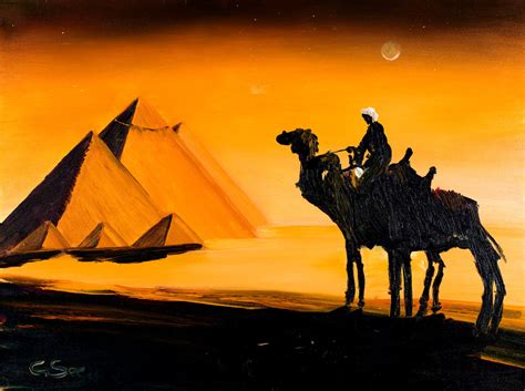 The pyramids of Giza in Egypt oil painting Art - ID: 112129