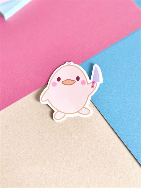 Duck with knife sticker | Printable vinyl sticker paper, Vinyl sticker ...