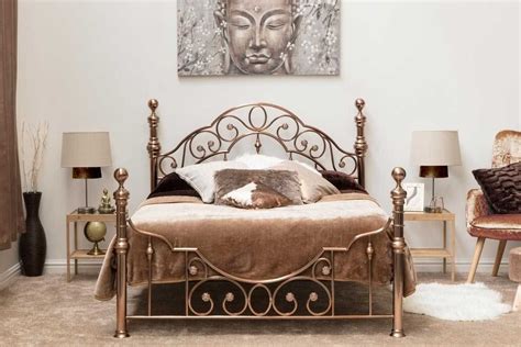 Canterbury Vintage Antique Brass Metal Bed Frame - Double / King Size ...