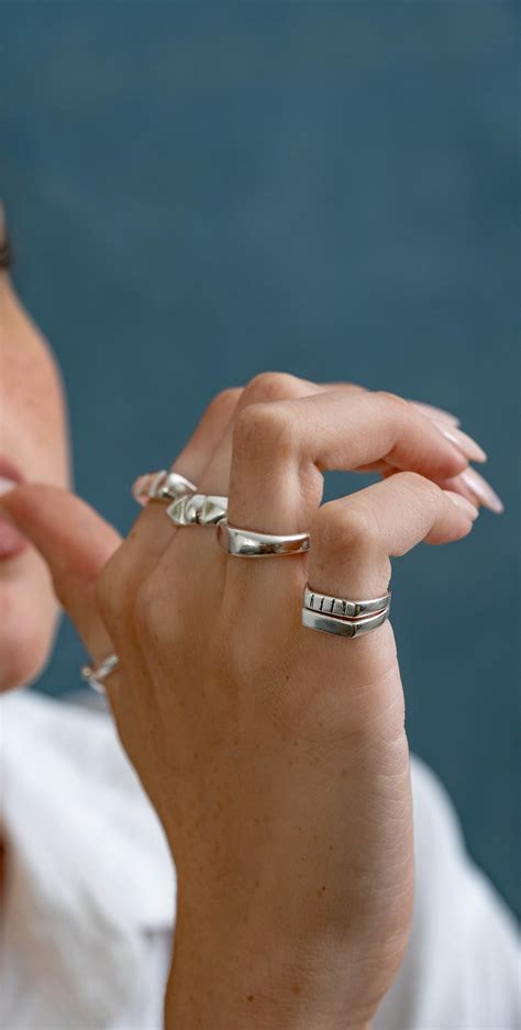 Pinky ring women Thin white gold pinky ring Minimalist ring | Etsy