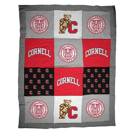 League Red And Gray Cornell Quilt Varsity Blanket 80X62