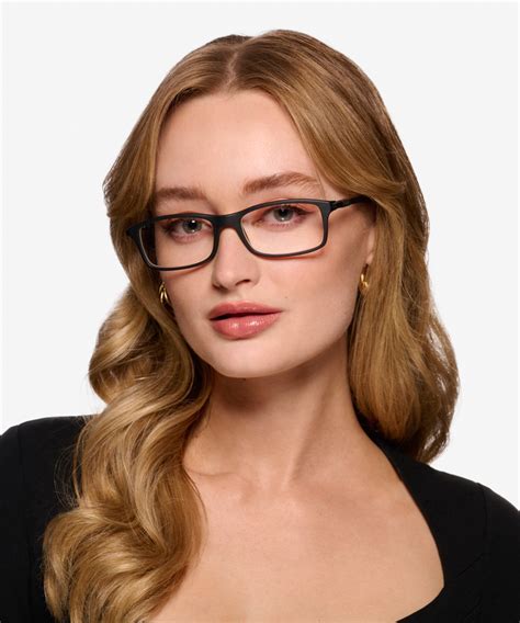 Ray-Ban RB7017 - Rectangle Black Frame Eyeglasses | Eyebuydirect Canada