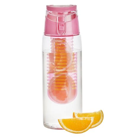 Wilko 700ml Pink Fruit Infuser Water Bottle | Wilko | Infused water bottle, Fruit infused water ...