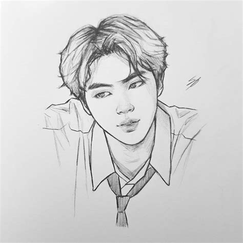 Bts Discover BTS JIN | Bts drawings, Kpop drawings, Drawings